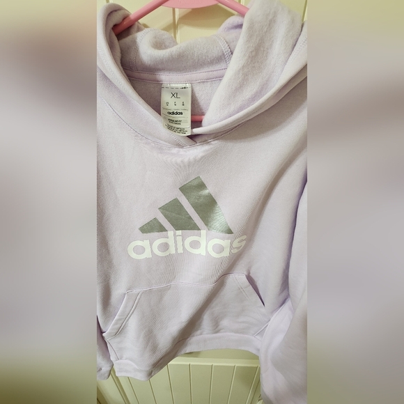 Adidas Kids Lavender Hoodie- Fits Women S-M! - Picture 3 of 7